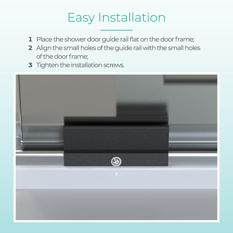 Framed Sliding Shower Door Replacement Parts Compatible with Basco Alumax Shower Doors - Includes Finger Pull Handle, Towel Bar Bracket and Bottom Track for Showerdoor