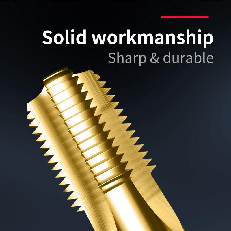 NPT Tap Pipe Thread,High Speed Steel Cobalt-Titanium Coating,Inch Straight Flute Taps – NPT Threading Tools for Pipe Work DRINYOUNG (Straight NPT1") Straight NPT1"