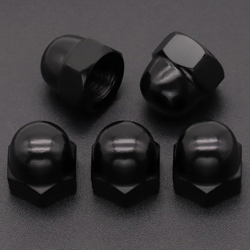 #8-32 (50 Pack) Stainless Steel Cap Nuts, Acorn Cap Dome Head Nuts US Standard, Stainless Steel 304 (18-8), UNC Coarse Thread, Black Coated #8-32 50