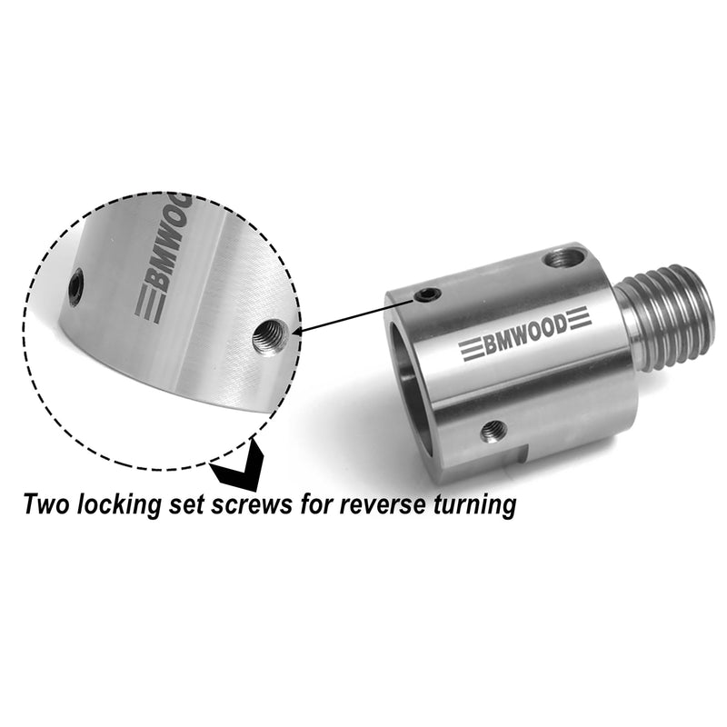 M33X3.5 Female to 1-1/4" x 8TPI Male Thread Adaptor, Woodworking Lathe Headstock Spindle Adaptor with Two Nylon Washers. M33X3.5 Female to 1-1/4" x 8TPI Male
