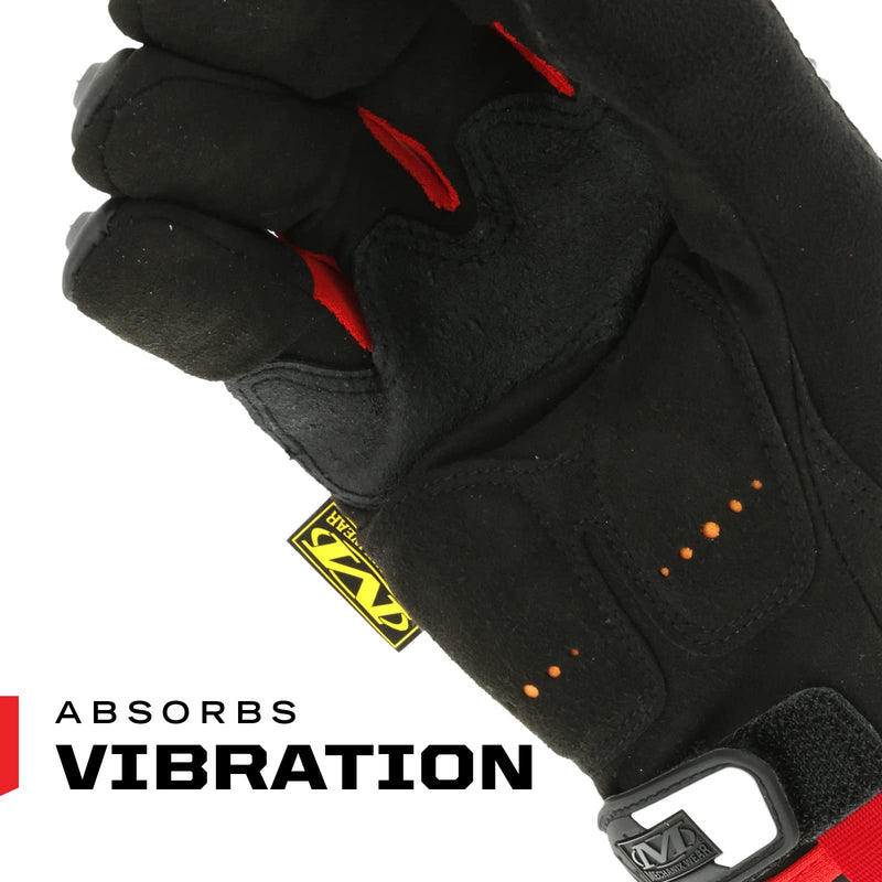 Mechanix Wear M-Pact Impact Resistant Work Gloves - Durable Safety Gloves for Men - Touchscreen Capable - Machine Washable - Breathable - Large - Red/Black Black/Red