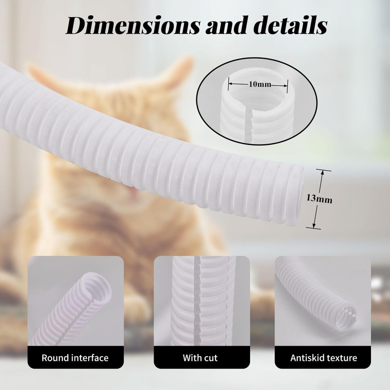 30 ft Dog Cat Cord Protector Electric Wires Covers Wire Loom Tubing Protect Wires from Rabbits, Cats and Other Pets White