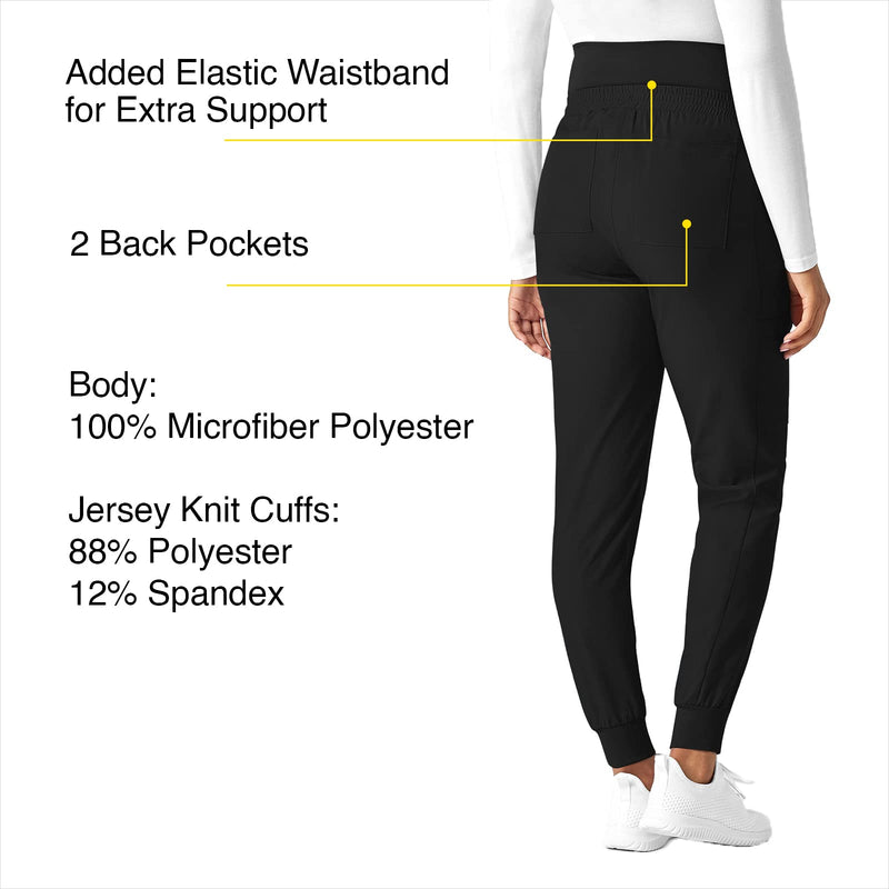 WonderWink Women's Maternity Jogger Pant Medium Black
