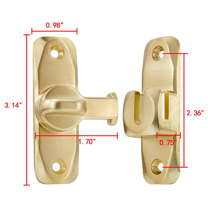 4 Packs Barn Door Latches,Gold 90/180 Degree Gate Lock,Zinc Alloy Right Angle Door Lock Latch,Flip Gate Latches Hardware,Door Security Sliding Door Latch Lock fo Cabinets,Bathroom,Barn Door Gold 4