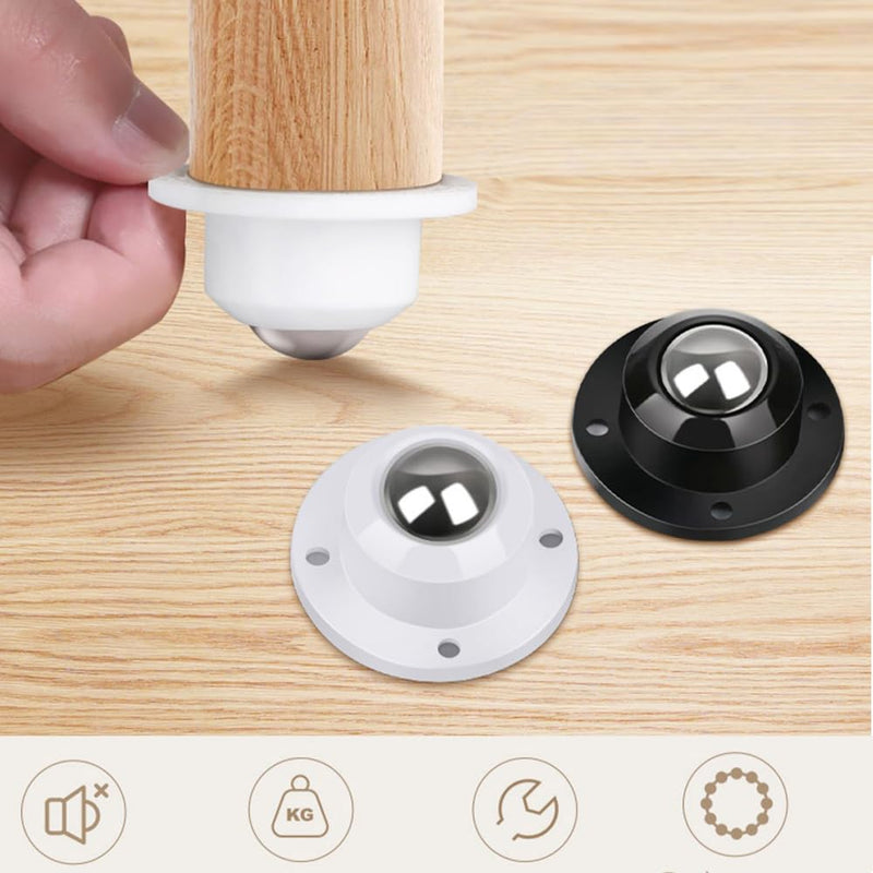 Self Adhesive Caster Wheels for Furniture,Storage Box,Trash Can,PC Stainless Steel Universal Pulley 360 Degree Rotating Adhesive Caster Wheels 0.8 Inch Low Profile Swivel Wheels Black 4 Pack Black【0.8 inch】 4.0