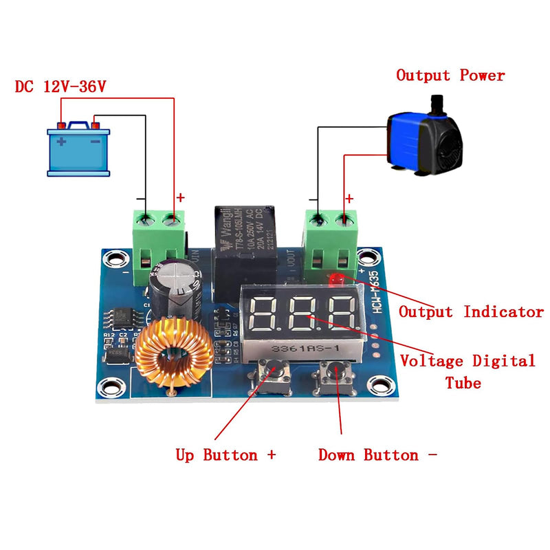 4pcs XH-M609 DC Voltage Protection Module 12-36V Digital Display Over-Discharge Circuit Protection Module