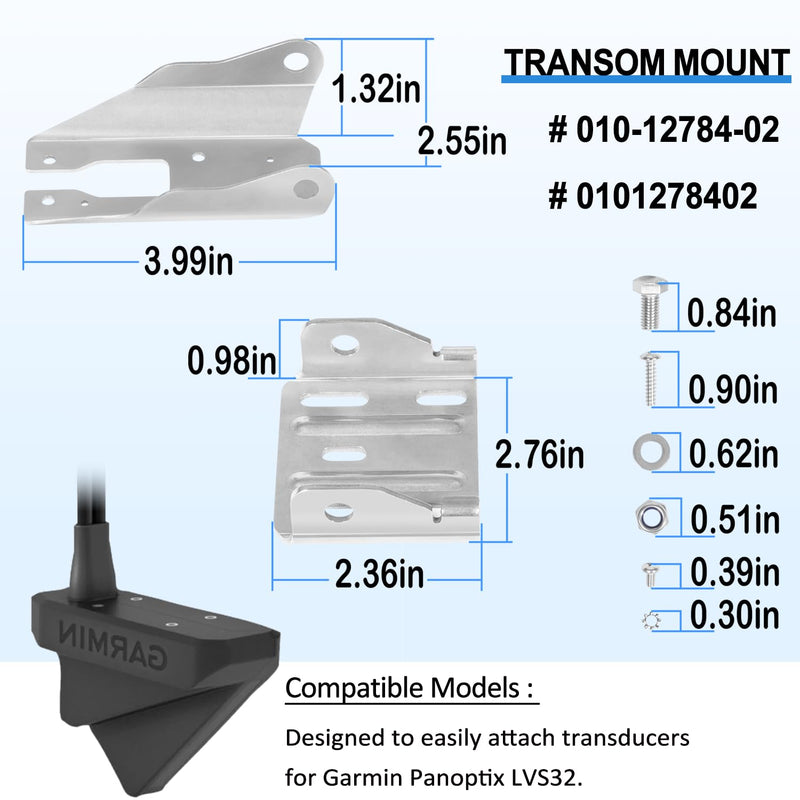 010-12784-02 Heavy Duty Transducer Transom Mount Bracket Replacement for Garmin Panoptix LVS32