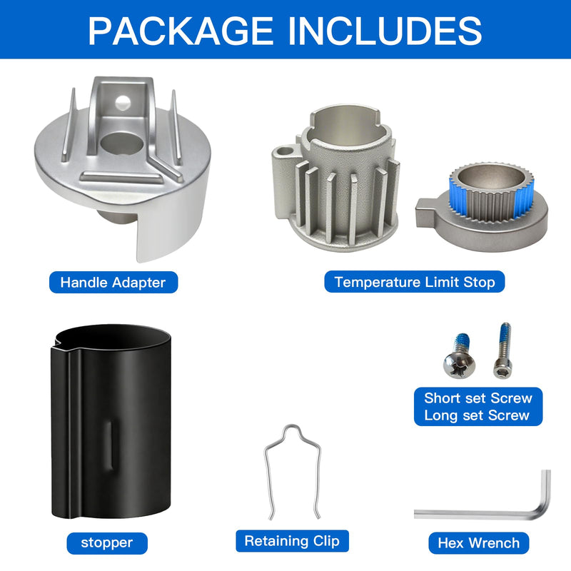 Replacement for 116653 Adapter, Stop Tube and Temperature Limit Stop Kit Replacement for 96987, Shower Handle Parts for Bathtub Faucet Valve Repair Kit, for Cartridge,All Metal