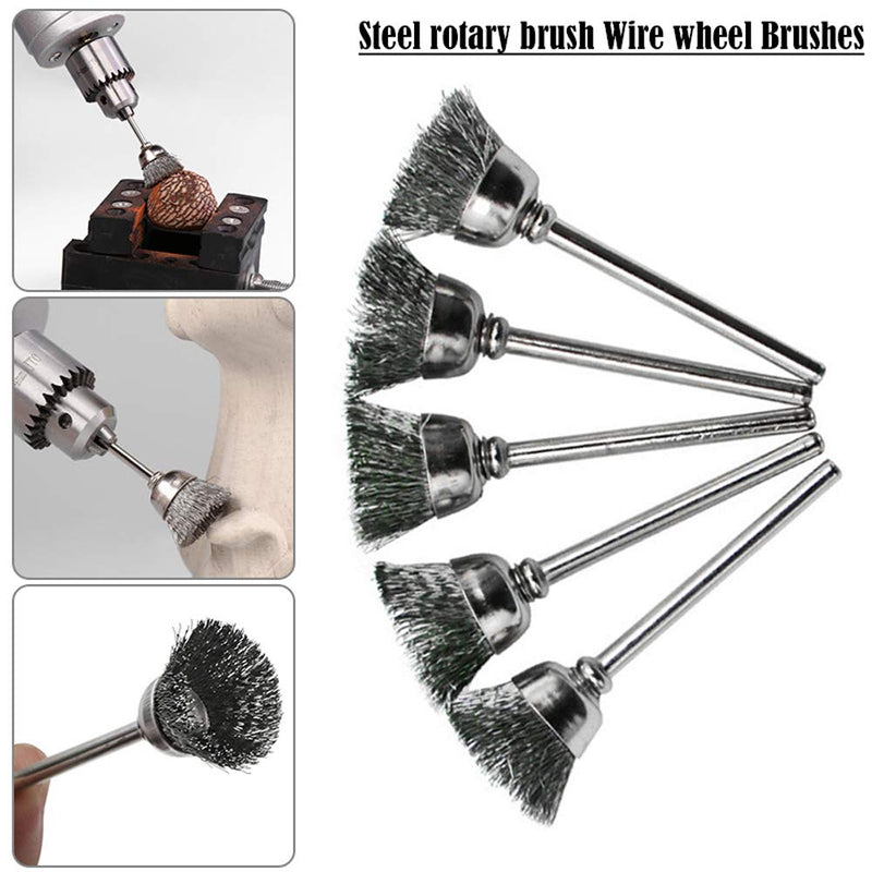 Rocaris 36Pcs Brass Steel Wire Brush Polishing Wheels Full kit for Rotary Tools