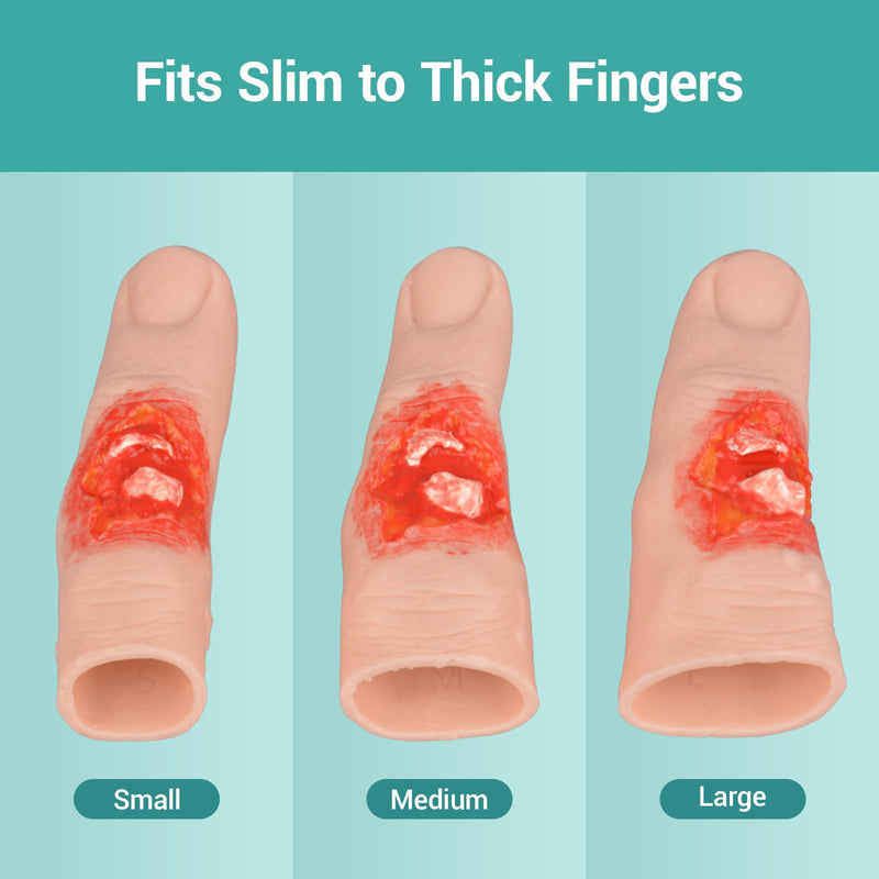Wearable Finger Fracture Wound Trainer, Finger Injury Simulation Model with Glove, Realistic Fracture Wound Packing Trainer for First Aid & Workplace Safety Training