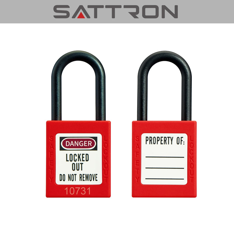 Safety Lockout Padlock Sets, OSHA Compliant 5 Red Lockout Tagout Locks, Keyed Differently Loto Locks (2 Keys Per Lock) for Lock Out Tag Out Stations 5 pack red nylon padlocks