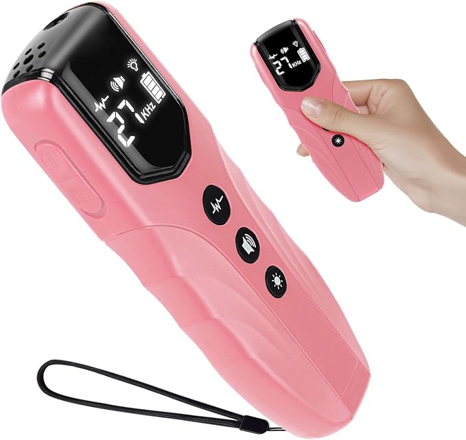 New Anti Barking Device,Dog Barking Control Devices,Rechargeable Ultrasonic Dog Bark Deterrent up to 16.4 Ft Effective Control Range Safe for Human & Dogs Portable Indoor & Outdoor(Pink) - NewNest Australia