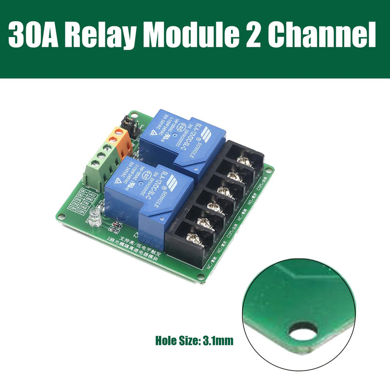 DIANN 2pcs 5V 30A 2-Channel Relay Module High Low Level Trigger with Optocoupler Isolation Load for PLC Automation Equipment Control Industrial Control 5V-2 Channel-2pc