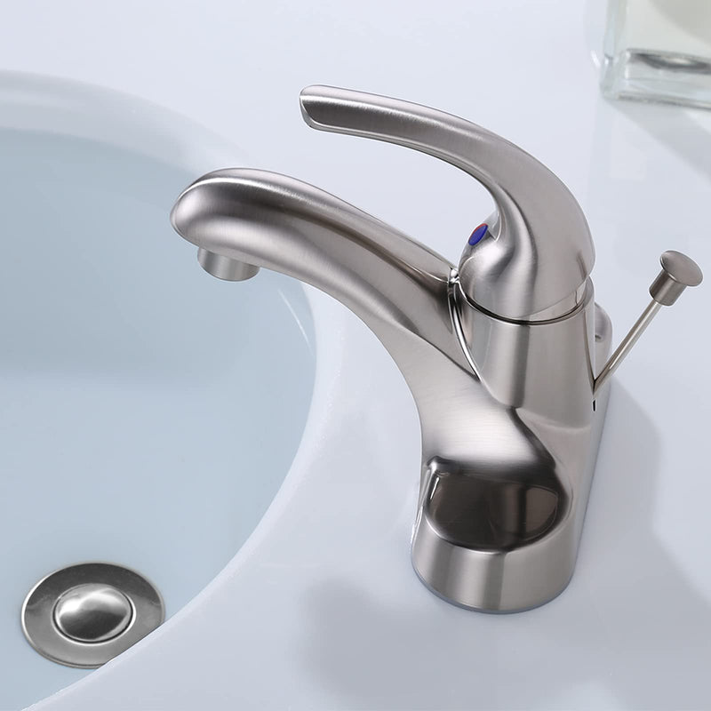 Bathroom Sink Drain with Lift Rod, Brushed Nickel Sink Drain with overflow, ARCORA Drain Stopper for Vessel Sink Lift Rod With Overflow