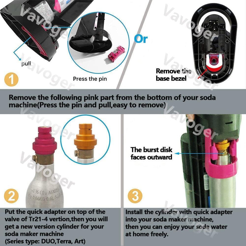 CO2 Quick Adapter Upgrade for Terra Soda Maker,Soda Maker Valve Refill Accessories for Blue CO2 Cylinder with TR21-4 Male Thread - NewNest Australia