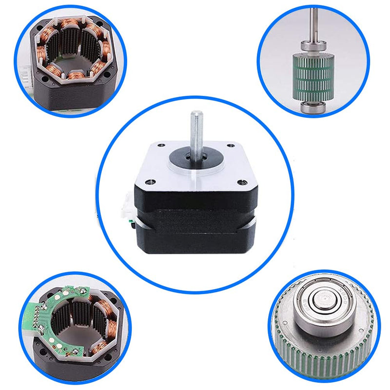 MMOBIEL Nema 17 Stepper Motor Bipolar (17HS4023) 1.8 Degree 4.1V 1A 13Ncm (18.4oz.in) Incl. 1m / 3ft Cable