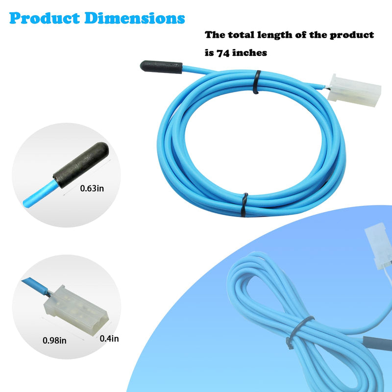 337-60406-02 Blue Coil Temperature Sensor 74 Inches Cable 337-60405-02 Replacement Traulsen Probes G10010,G10011,G10012,G10013,G10020,G10021 1 Year Replacement Service