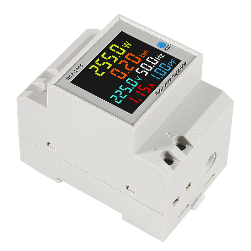 DIANN Multi-Function Meter AC 40-300V 100A Voltmeter Ammeter Single Phase Energy Meter Din Rail Electricity Usage Monitor D52-2066 (Built in) Built In