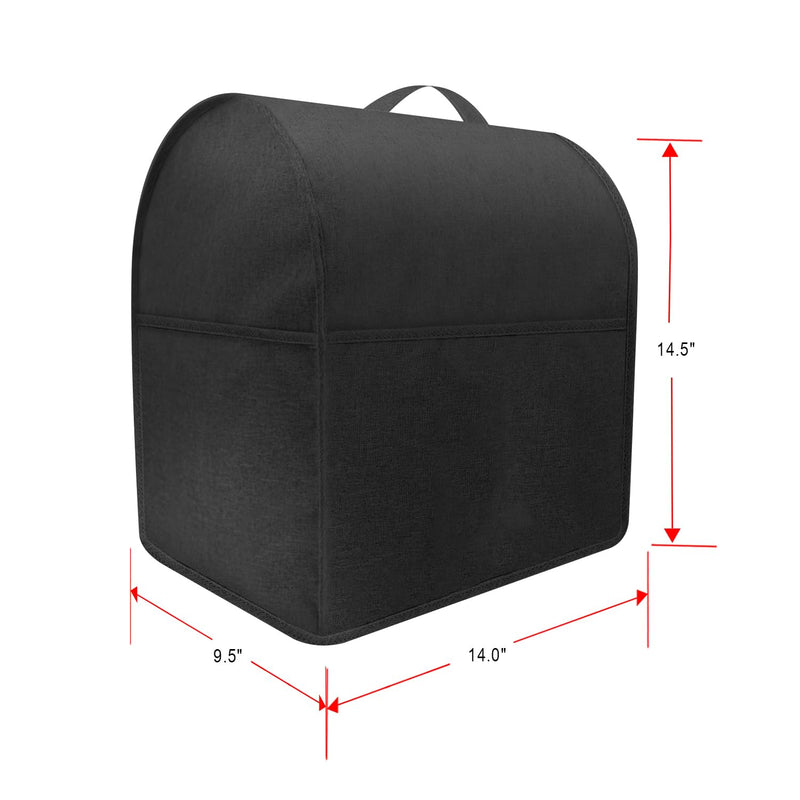 Stand Mixer Dust-proof Cover for KitchenAid Mixer，Multi Pockets for Various Kitchen Appliance Accessories，Water-resistant，Easy Cleaning (Black(New style), Fit for Tilt Head 4.5-5 Quart) Black(New style)