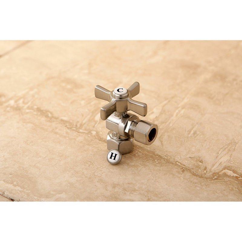 Kingston CC44408ZX Quarter-Turn Angle Shut-Off Valve, Brushed Nickel