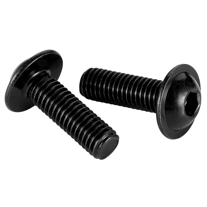 M6-1.0 x 10mm Flanged Button Head Socket Cap Screw Bolts, Allen Socket Drive, Stainless Steel 304, Black Oxide Finish, Quantity 25 M6-1.0 × 10mm