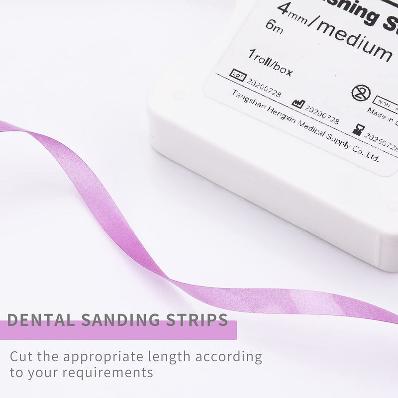 Dental Polishing Strip - Dental File for Teeth Deep Teeth Cleaning Tool Teeth Abrasive Finishing Strip Sanding Grinding Dental Sandpaper 4mm x 6M Rde