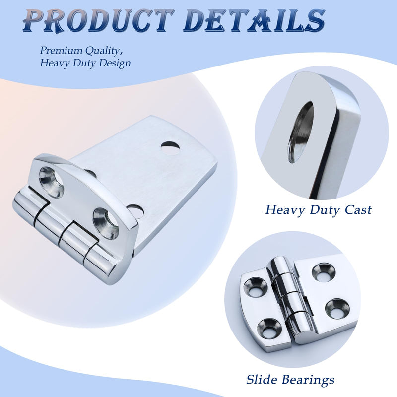 YANYUCB Boat Hatch Hinge 316 Stainless Steel Cabinet Door Casting Hinges Marine Hardware with Screws(3''x1.5'') for Boat,RVs(2PCS) 3 inch × 1.5 inch 2 pack