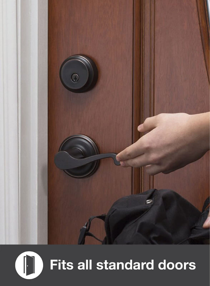 BRINKS 23034-150, Tuscan Bronze Glenshaw Bed and Bath Privacy Lever, Door Lock That Opens Hands-Free with a Push, a Pull or by Rotating, No Size