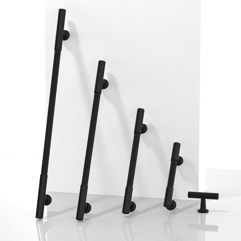 10 Pack Matte Black Cabinet Pulls 3 Inch(76mm) Kitchen Cupboard Handles Solid Heavy Duty Zinc Alloy Drawer Pulls 3" Hole Center 10