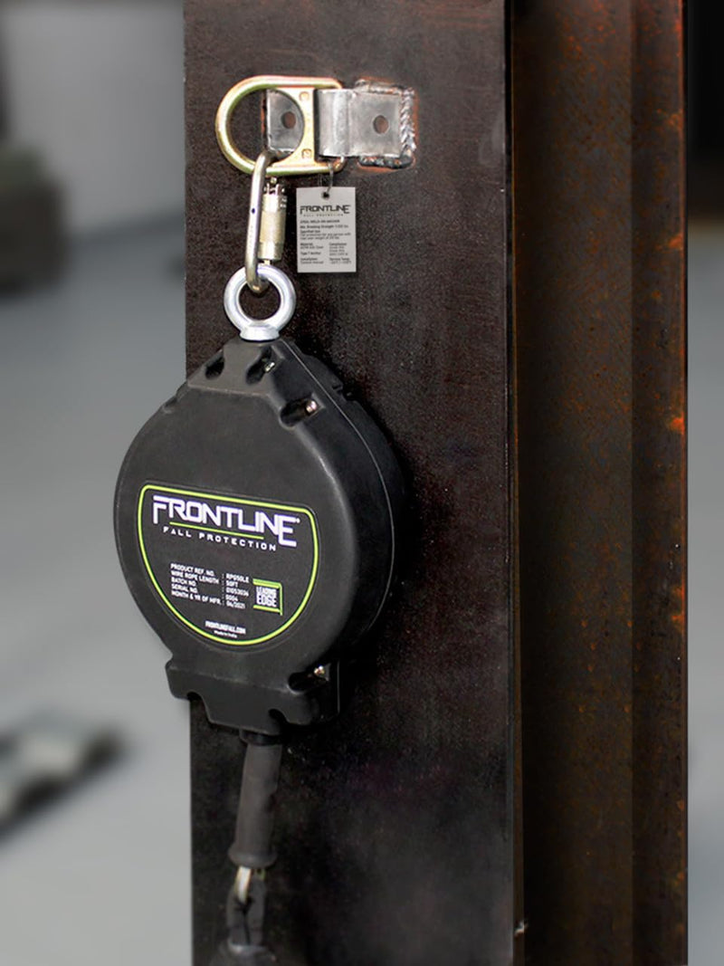 Frontline SBW01 Weld/Bolt-on Steel and Concrete Anchor | ASTM rated steel | can install and tie-off in multiple directions | Reusable Anchor | ANSI, OSHA & EN Compliant