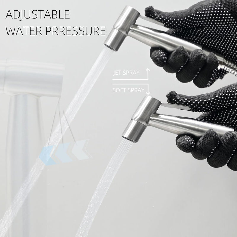Handheld Bidet Sprayer for Toilet - Bidets for Existing Toilets Adjustable Water Pressure with Bidet Hose for Feminine Wash, Stainless Steel Muslim Shower Jet Spray for Toilet 1 Pack