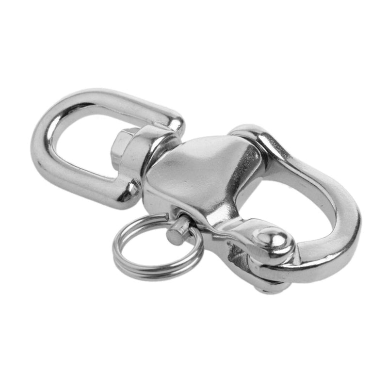 2/4 PCS Heavy Duty Marine 316 Stainless Steel Fixed Snap Shackle Quick Connect Shackle Snap Hook Rigging for Sailboat Yacht (2Packs, Overall Length:87mm) 2Packs