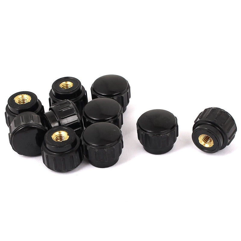 uxcell M4 Female Thread Metal Clamping Knurled Knob Black 10pcs
