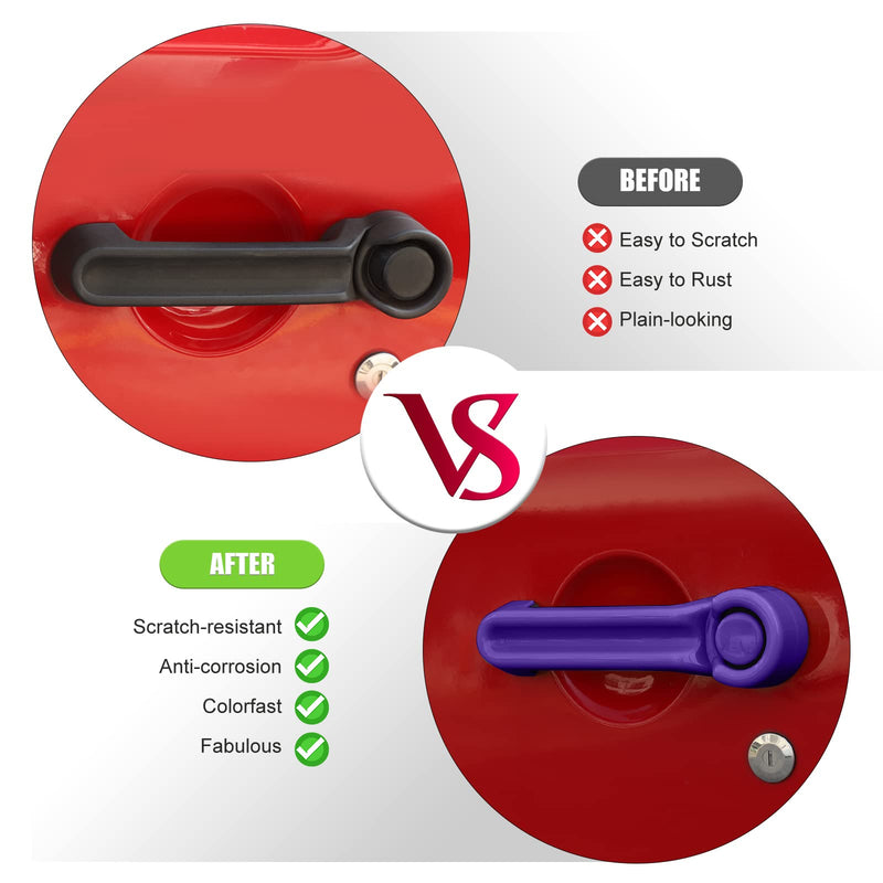 CheroCar for Jeep JK Door Handle Cover Kit & Tailgate Handle Cover for 2007-2018 Jeep Wrangler JK (Purple) Purple