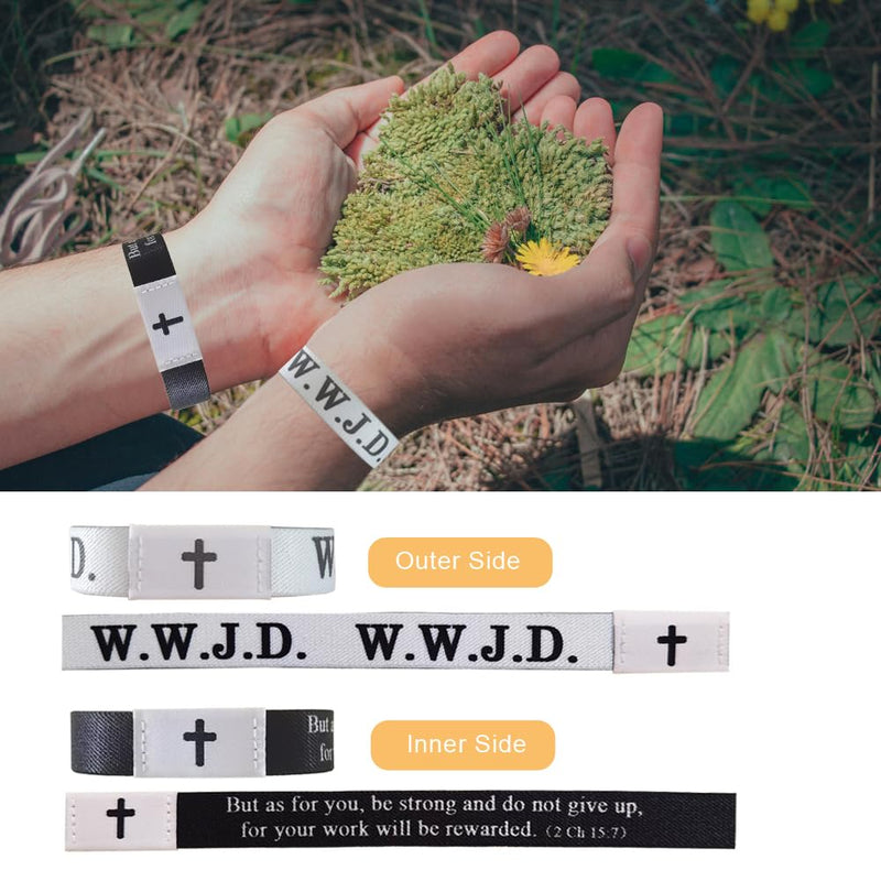 10Pack Wristbands Bible Verse Bracelets Scan, Christian Gifts for Women, Daily WWJD Jesus Scripture Bracelets, Christmas Wristband Bracelet for Men Mom (10Pack) 10Pack