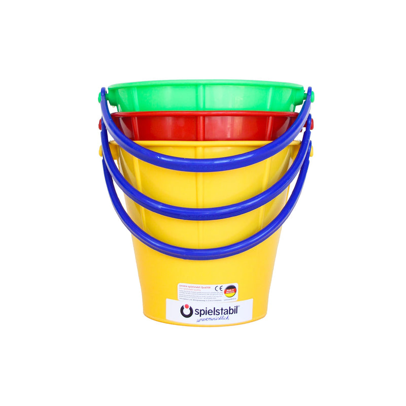 Spielstabil Beach Toys Bundle - Large Sand Pails (3 Pack) - Sand Buckets for Kids and Toddler Beach Essentials for 2.5 Years and Up, Outdoor Play Equipment Three Pack (Colors Vary)