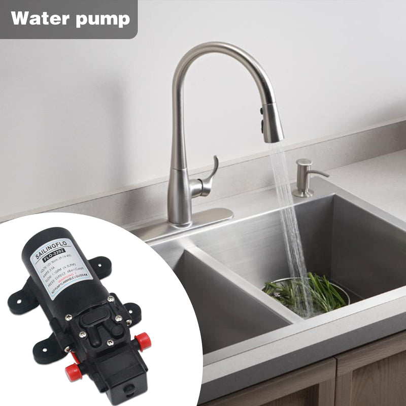 12v Water Pressure Diaphragm Pump 4.3 L/min 1.1 GPM 35 PSI - Caravan RV Marine Boat by SAILFLO