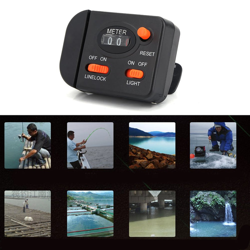 Professional Clip on Rod Fishing Line Counter Depth Finder Digital Diaplay 99m
