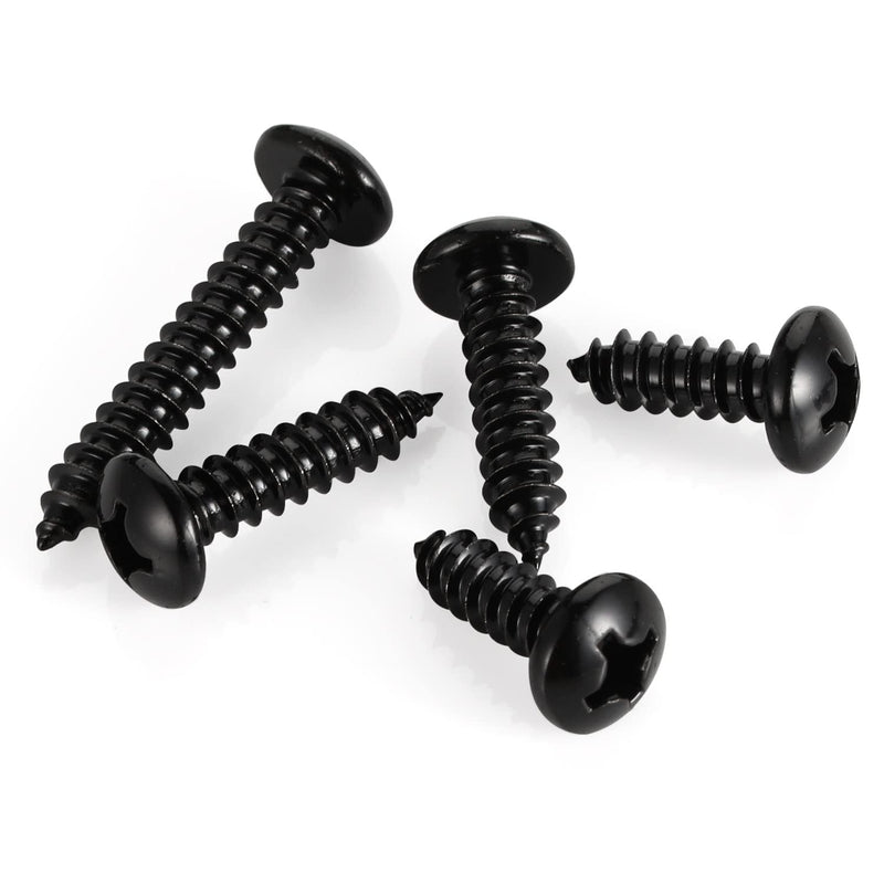 #6 x 3/8" Phillips Pan Head Self Tapping Screw, Pan Head Sheet Metal Screws Wood Screws, Black Oxide Stainless Steel 304 (18-8), 100 Pack #6×3/8"