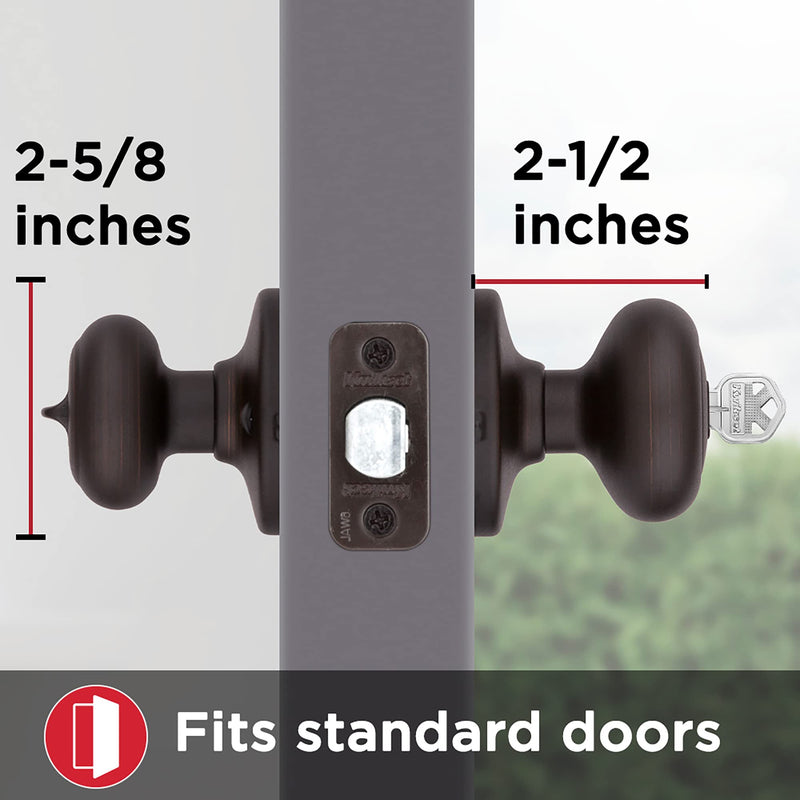 Kwikset 94002-864 Cove Keyed Entry Knob Featuring Smartkey Security In Venetian Bronze Entry (Pack of 1)