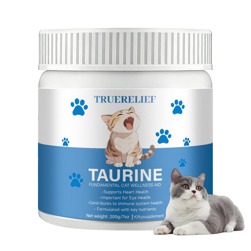 Taurine Powder for Cats, Amino Acid Supplement for Heart, Vision & Daily Wellness, 200 Grams (1pcs) (1) 1