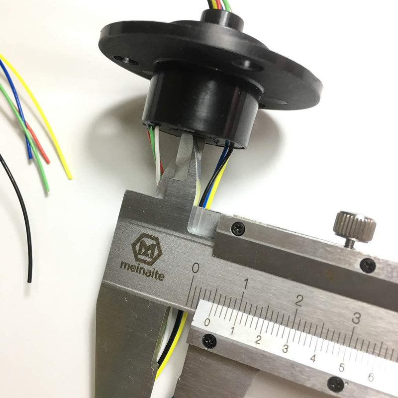Taidacent Hollow Slip Ring Signal Power Continued 2/4/6/12 Road Collector Ring Conductive Electric Motor Slip Ring Rotating Connector (5mm Inner Diameter 22mm Outer Diameter 6 Wire 2A)
