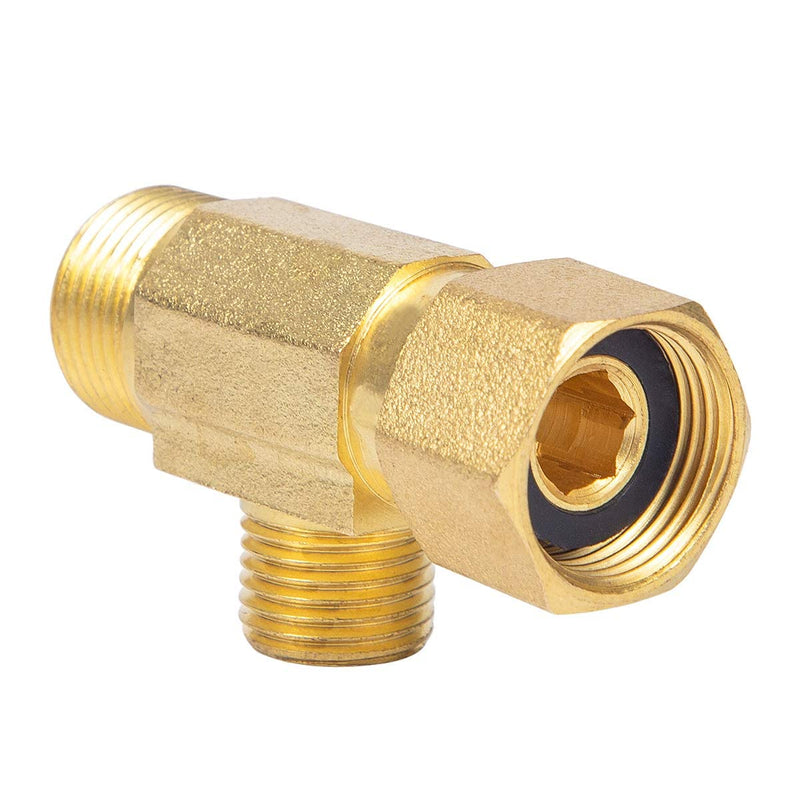 Lead-Free Brass Angle Stop Add-A-Tee Valve,3/8-Inch Compression Inlet X 3/8-Inch Compression Outlet X 3/8-Inch Compression Outlet 2 Pack 3/8x 3/8x 3/8