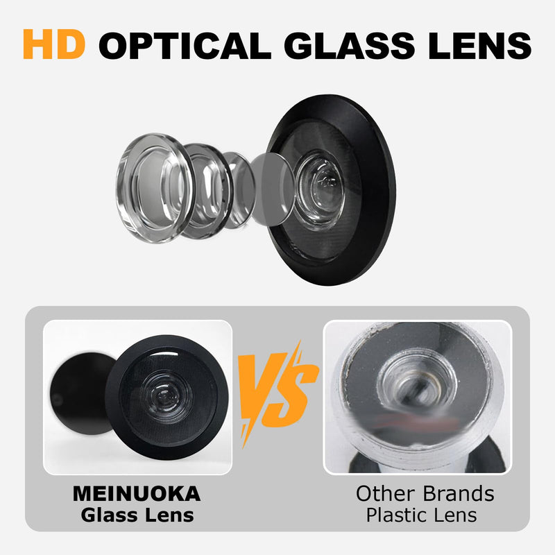 200°Wide Angle Door Viewer Peephole with Privacy Cover, Fits 1.3"–2.4" Thick Doors, 0.55" Diameter, Matte Black, 1 Pack 1pc-200°