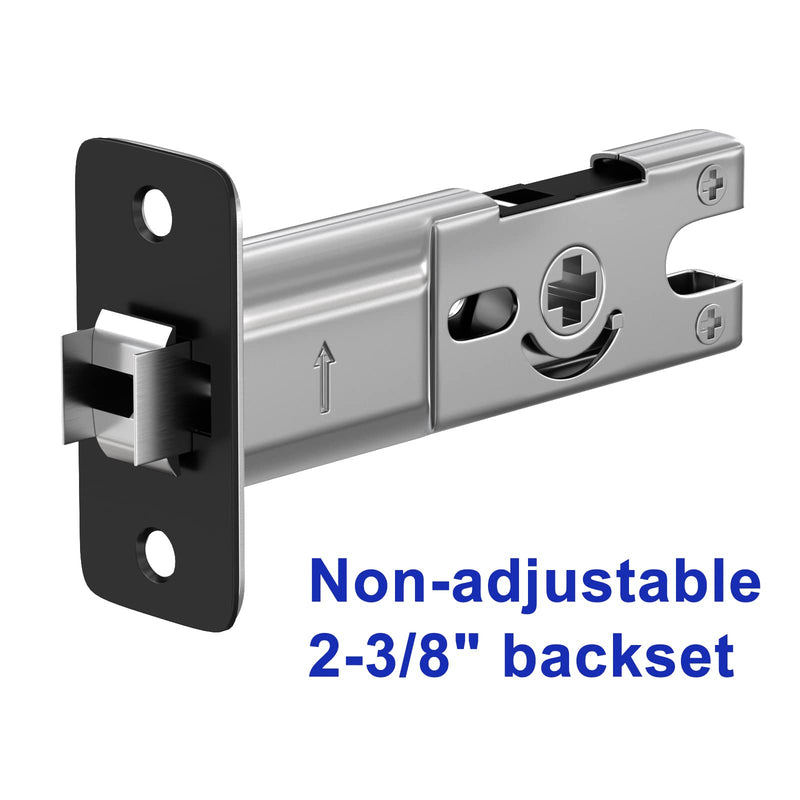 goldenwarm Bed/Bath Pocket Door Lock, Matte Black Contemporary Privacy Square Pocket Door Hardware(2-3/8" Backset), Black Flush Pocket Door Latch(1 Pack) Square Privacy - 1 Pack