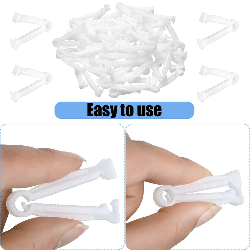 100 Pieces White Umbilical Cord Clamps and 1 Hemostatic Forcep, Disposable Umbilical Cord Clips Whelping Kit for Veterinary, Home Birth, Obstetrical Kit, Midwife Emergency Birth Supply