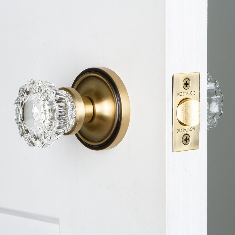 Nostalgic Warehouse Classic Rosette With Crystal Door Knob Privacy-2.375 in White