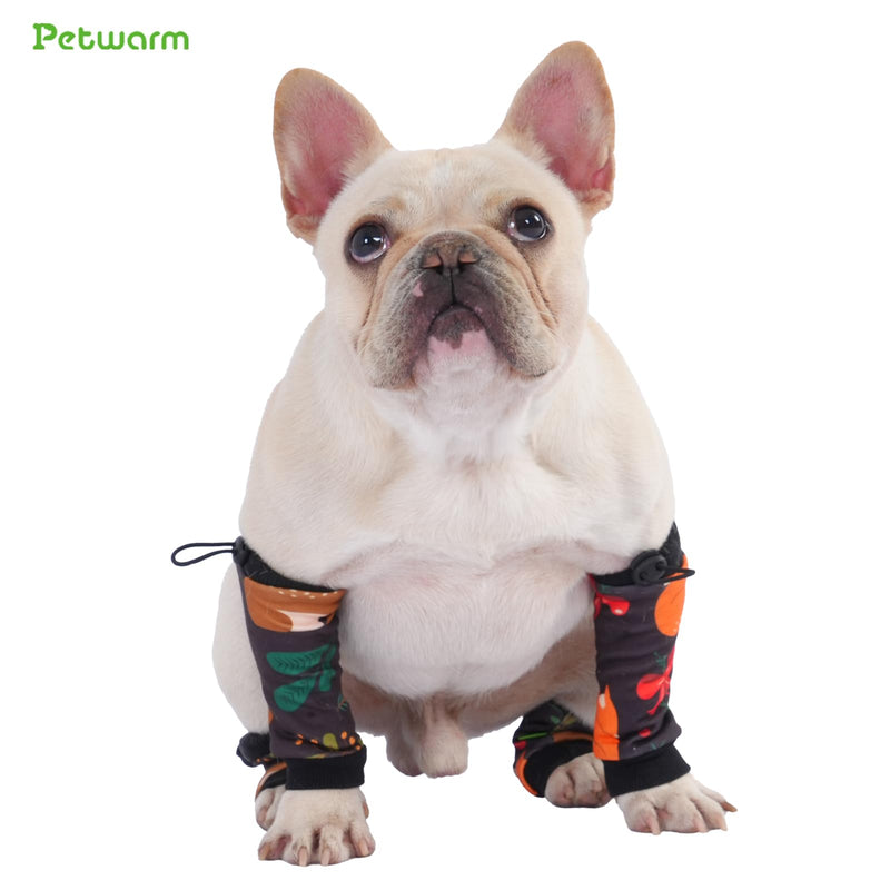 PetWarm Dog Recovery Sleeve 4pcs Set, Dog Leg Sleeve, Ideal for Comfort and Support During Pet Recovery, Suitable for Active or Support Recoverying Pet Use, Black Brown, S Small