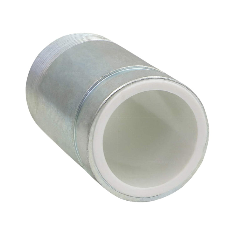 Midline Valve EOUH3060 Dielectric Nipple Pipe Fitting with PEX Lining; 3" MIP x Grooved Connections; 6" Long; Galvanized Steel; Reduces Electrolysis