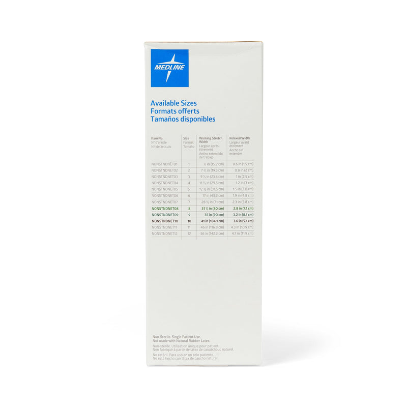 Medline Stretch Tubular Elastic Dressing Retention Net, Size 10, 41" x 25 yd., Ideal for Wound Care, Single Pack